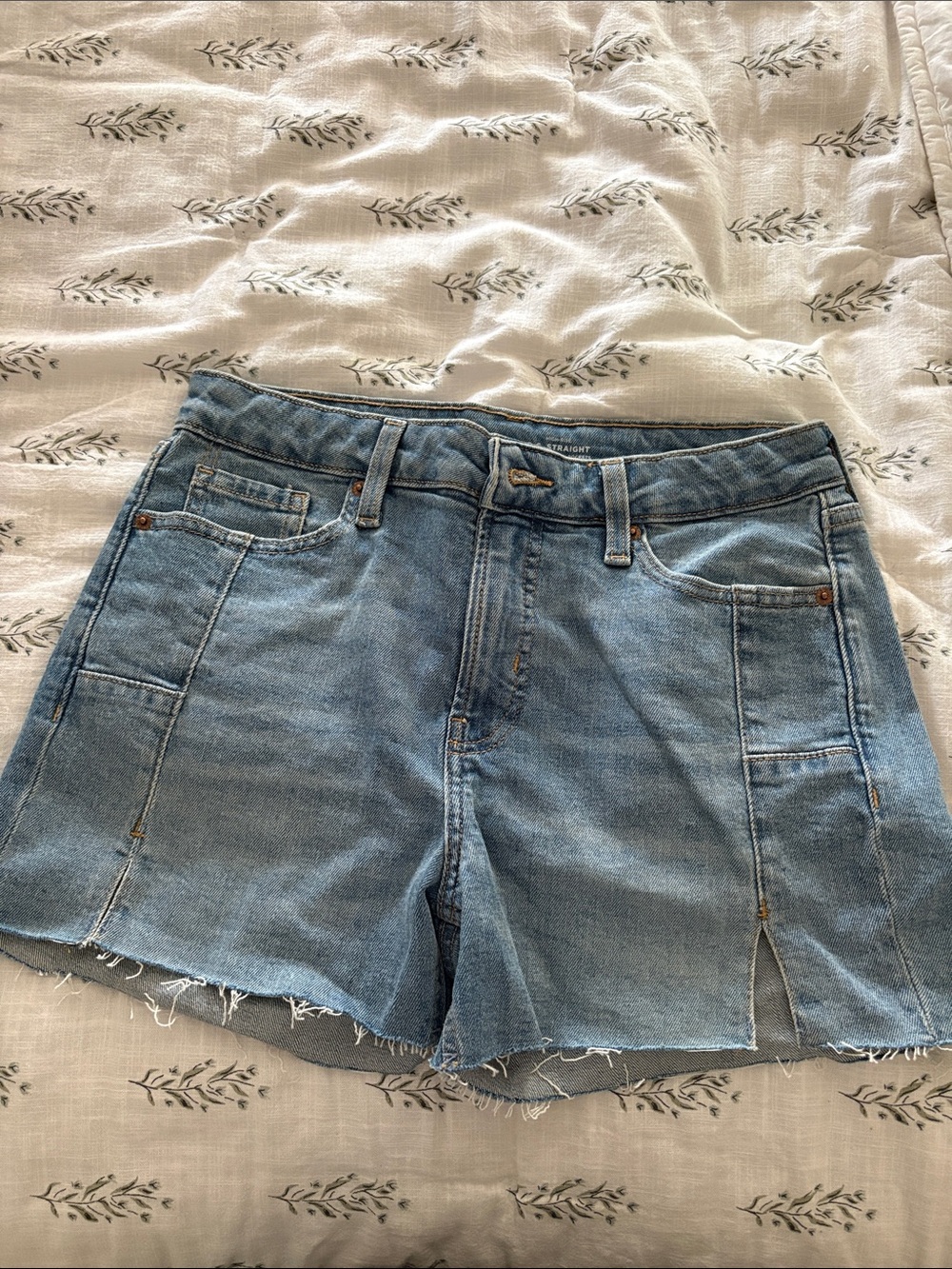 Old Navy Light Blue Denim Cutoff Shorts with Front Patch Pockets